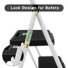 Aluminum Step Ladder Folding Ladders for Home Office with Anti-Slip Wide Pedal Lightweight Multipurpose Workbench (2S) - 3 of 4