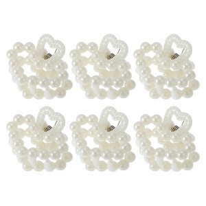 Unique Bargains Women Fashion Pearl Mini Hair Clip Pearl Oval Hairdo Clips 6 Pcs - 1 of 4