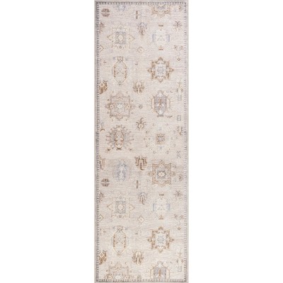 Nuloom Vivica Spill Proof Treated Faded Medallion Pet Friendly Premium Machine Washable Area Rug