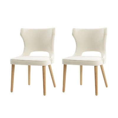 Leticia Mid-century Modern Wingback Dining Chair with Solid Wood Legs Set of 2|ARTFUL LIVING DESIGN