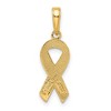 Black Bow Jewelry 14k Yellow Gold & Pink Enamel Awareness Ribbon Pendant, 8mm (5/16 in) - 3 of 4
