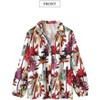 Nlife Women Lapel Collar Floral Print Button Down Long Sleeve Elastic Cuff Shirt - 2 of 4
