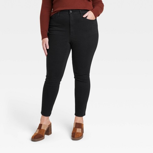 Women's High-rise Skinny Jeans - Universal Thread™ Black Wash 17 : Target