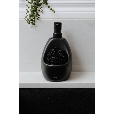 Black Stainless Steel Soap Dispenser with Scrubby Caddy