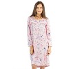Casual Nights Women's Long Sleeve Floral Embroidered/Pintucked Night-Gown - 4 of 4