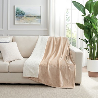Host & Home Plush to Faux Shearling Throw Blanket