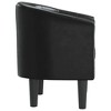 vidaXL Tub Chair Black Faux Leather Single Sturdy Round Accent Chair - 4 of 4