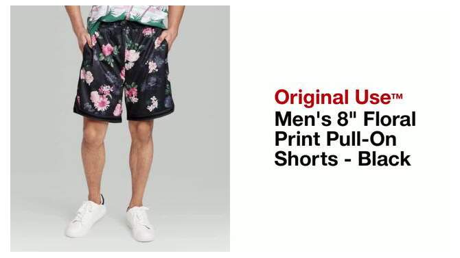 Men&#39;s 8" Floral Print Pull-On Shorts - Original Use&#8482; Black, 2 of 5, play video