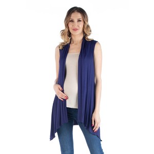 Maternity Draped Open Front Sleeveless Cardigan - 24seven Comfort Apparel™ - 1 of 3