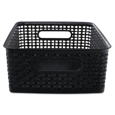 Advantus Weave Bins 13 7/8 x 10 1/2 x 4 3/4 Plastic Black 2 Bins 40327