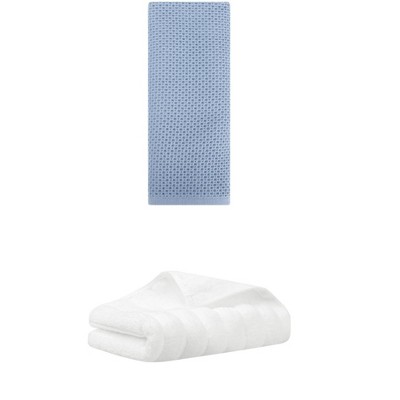 REGALWOVEN Solid Cotton Decorative Hand Towels for Bathroom Hotel and Spa 14" x 30"/13" x 30" 2 Pcs