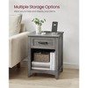 LIRY 2-Piece Farmhouse Nightstand Set with USB Charging Station, Drawer & Open Shelf, Bedside Table for Home Decor, Misty Gray - 3 of 4