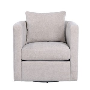TiramisuBest Light Grey Performance Fabric Swivel Barrel Chair - 1 of 4