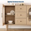 CuisinSmart Sideboard Buffet Cabinet with 2 Fluted Glass Doors&3 Drawers, Farmhouse Accent Coffee Bar with Adjustable Shelves for Kitchen Living Room - 4 of 4