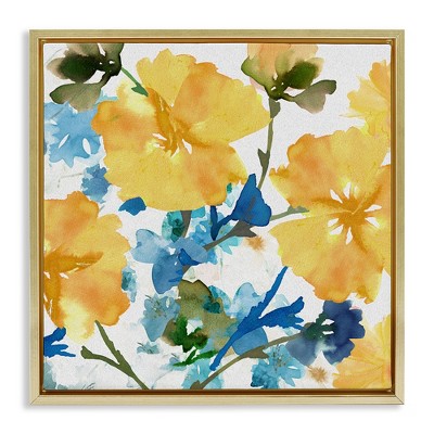 Stupell Industries Yellow & Blue Hibiscus, 18" x 18"