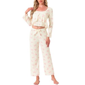 INSPIRE CHIC Women's Cami Pajama Set Tank Top Pants Long Sleeve Cardigan 3 Piece Loungewear Sets - 1 of 4