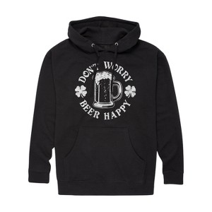 Men's - Instant Message - Don't Worry Beer Happy Graphic Fleece Pullover Hoodie - 1 of 4