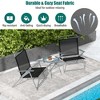 Costway 3pcs Patio Folding Table Chair Set Extra-Large Seat Metal Frame Portable Outdoor - image 2 of 4