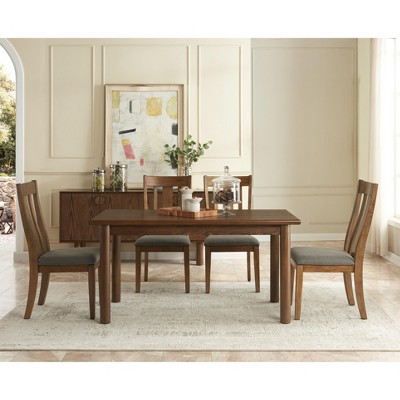 TiramisuBest 60" Rectangular Dining Table for 6, Retro Solid Wood Kitchen & Dining Table, Easy Assembly for Home & Restaurant,Walnut