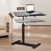Mobile Laptop Stand for Couch, Adjustable Height Overbed Bedside Table with Tilting Tabletop, Rolling Laptop Desk for Home Office Bedroom - 2 of 4