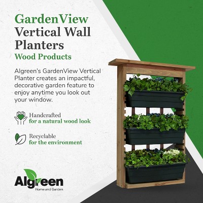 Gardenview Natural Wood Trellis with Black Planters
