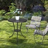Patio Bistro Table, 24" Round Outdoor Coffee Table with 2" Umbrella Hole - 3 of 4