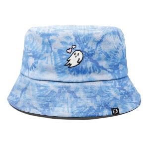 Dalix Heartly Ghost Tie Dye Bucket Hat Cotton Embroidery Casual Outdoor Style Womens - 1 of 4
