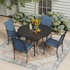 4-Person 47.2 Inch Round Outdoor Dining Set, Patio Table with 4 Chairs for Garden, Porch, and Backyard - 2 of 4