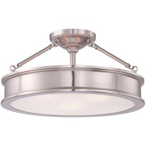 Minka Lavery Harbour Point 19" 3-Light Brushed Nickel Ceiling Light - 1 of 3