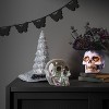 14" Witch Hat Tabletop Halloween Decorative Prop Silver Tinsel - Hyde and EEK! Boutique™ - 2 of 3