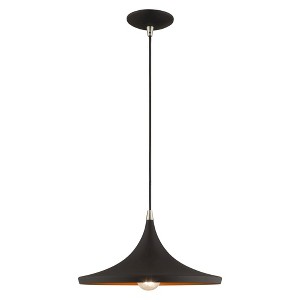 Livex Lighting Metal Shade 1 - Light Chandelier in  Black - 1 of 2
