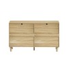 NicBex 51" Natural Rattan 6-Drawer Dresser Wooden Legs & Metal Handles, Clothes Storage Cabinet for Bedroom/Living Room/Hallway - 4 of 4