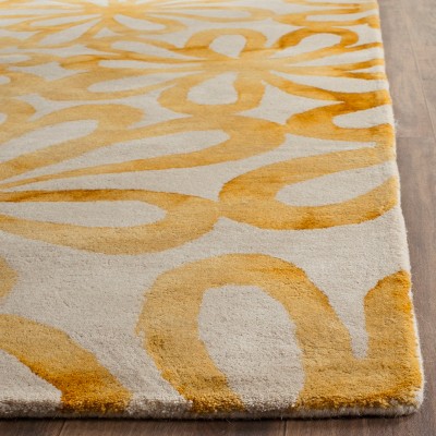 Hand-Tufted Artisan Blue Floral Wool Area Rug 8' x 10'