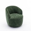 Chenille Swivel Accent Chair Barrel Accent Chair Armchair With Powder Coating Metal Ring-Tanpinhause - 4 of 4