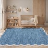 Washable Scalloped Area Rug, Soft Non-Slip Large Area Carpet for Bedroom, Living Room, Dining Room, Nursery, Modern Farmhouse Style - 2 of 4