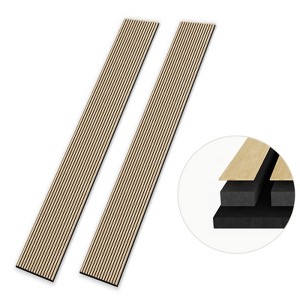 SMARTSTANDARD 105.9 in. x 12.6 in. x 0.9 in. Slat Wood Acoustic Sound Absorbing 3D Decorative Wall Paneling, 2-Pack - 1 of 1