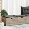 vidaXL Garden Sofa Set PE Rattan, Powder-Coated Steel Standard - Gray - 2 of 4