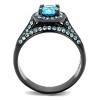 Slickblue Women’s Oval CZ Ring, Silver, 8x6mm Clear Stone, Accent Halo Design, Polished Stainless Steel, Size 5-10 - 3 of 4