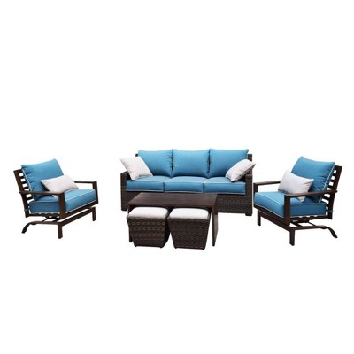 Naples 6pc Sofa Set - Brown - Courtyard Casual