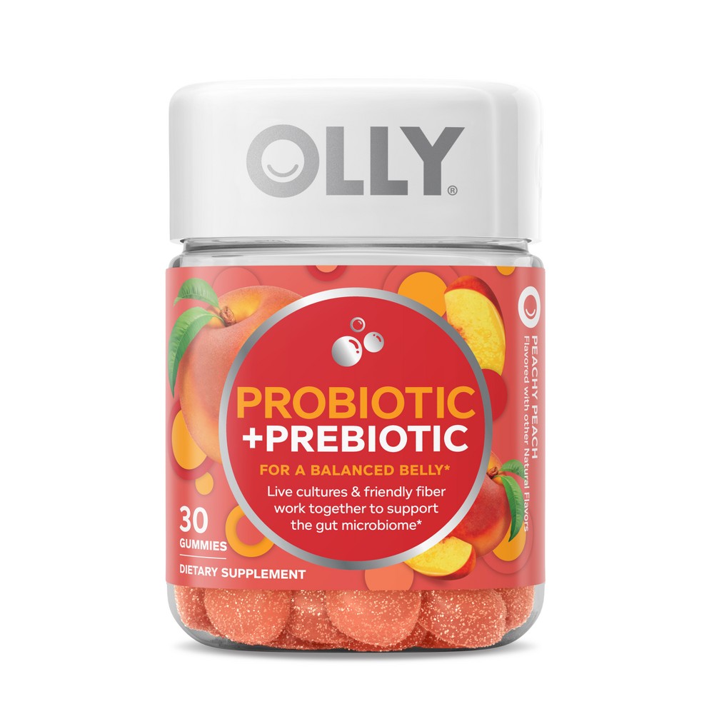 Photos - Vitamins & Minerals Olly Probiotic + Prebiotic Gummies - Peachy Peach - 30ct 