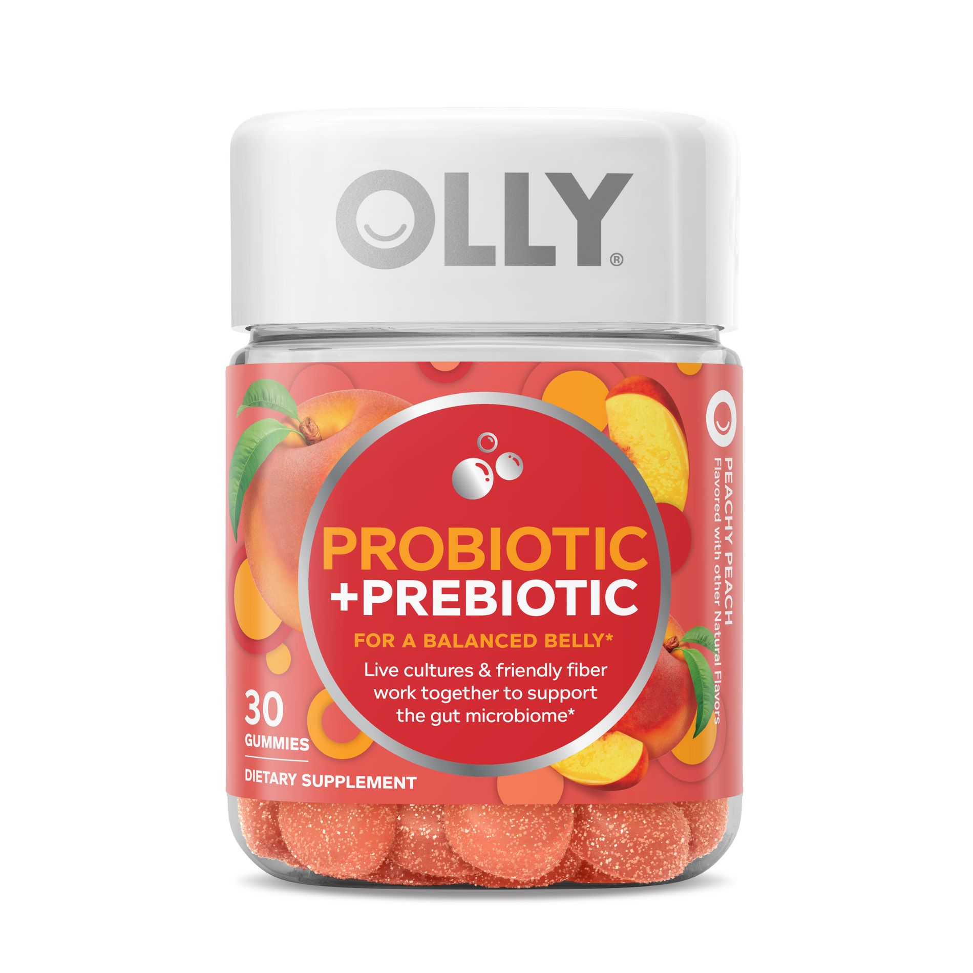 OLLY Probiotic + Prebiotic Gummies - Peachy Peach - 30ct