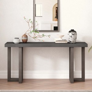 KIGFTSOD Geometric Design Console Table with Solid Pine Legs, Suitable for Entryway, Hallway, Living Room, Bedroom - 1 of 4