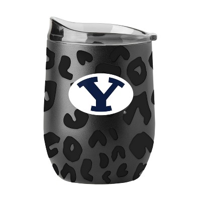 NCAA BYU Cougars 16oz Black Leopard Stainless Steel Wine Tumbler