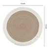 REGALWOVEN Round Rattan Indoor Outdoor Wipe Clean Rustic Placemats 15 x 15 Inch 6 Pcs - 3 of 4