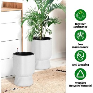Tall Planters Set of 2,Large Planter for Outdoor Plants,Flower Pots with Water Level Monitor,for Patio,Porch,Living Room or Home Office,Planter - 1 of 4