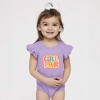 The Juniper Shop Girl Power Retro Baby Flutter Sleeve Bodysuit - 2 of 2