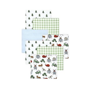 Little Treasure Hudson Baby Boys Cotton Poly Flannel Receiving Blankets 7Pk Multipack - 1 of 2