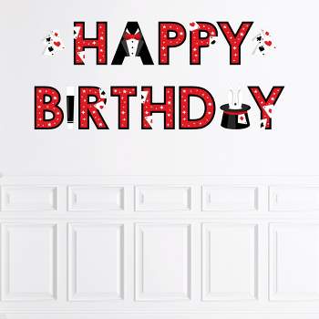 Big Dot of Happiness Ta-Da, Magic Show - Peel and Stick Magical Birthday Party Large Banner Wall Decals - Happy Birthday