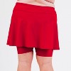 Calypsa Women's Plus Size Flared Mid-Thigh Swim Skirt With Bike Shorts - 2 of 4