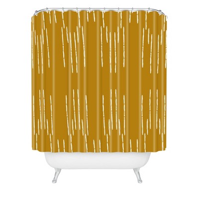 La Jardin Noir III Shower Curtain Mustard - Deny Designs